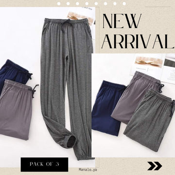 Pack Of 3 Plain Pajamas For Ladies (MN-13003)