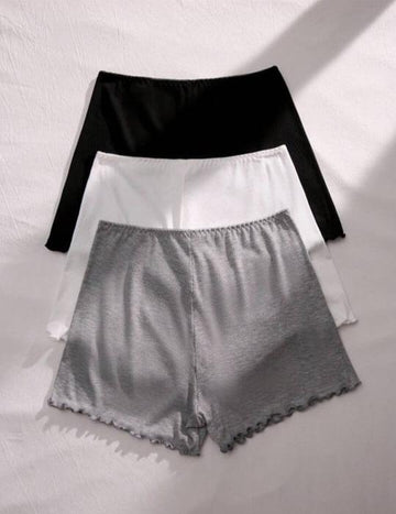 Pack Of 3 Plain Frills style Shorts For Ladies (MN-15000)