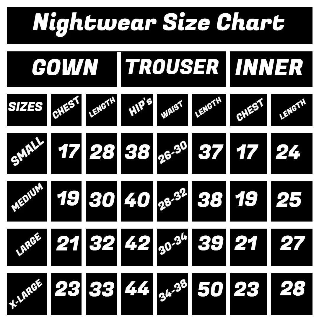 Navy Blue 3 Piece Night suit For Her