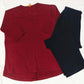 Maroon V-Neck With Black Plazo Night Suit For Her ( RX-92)
