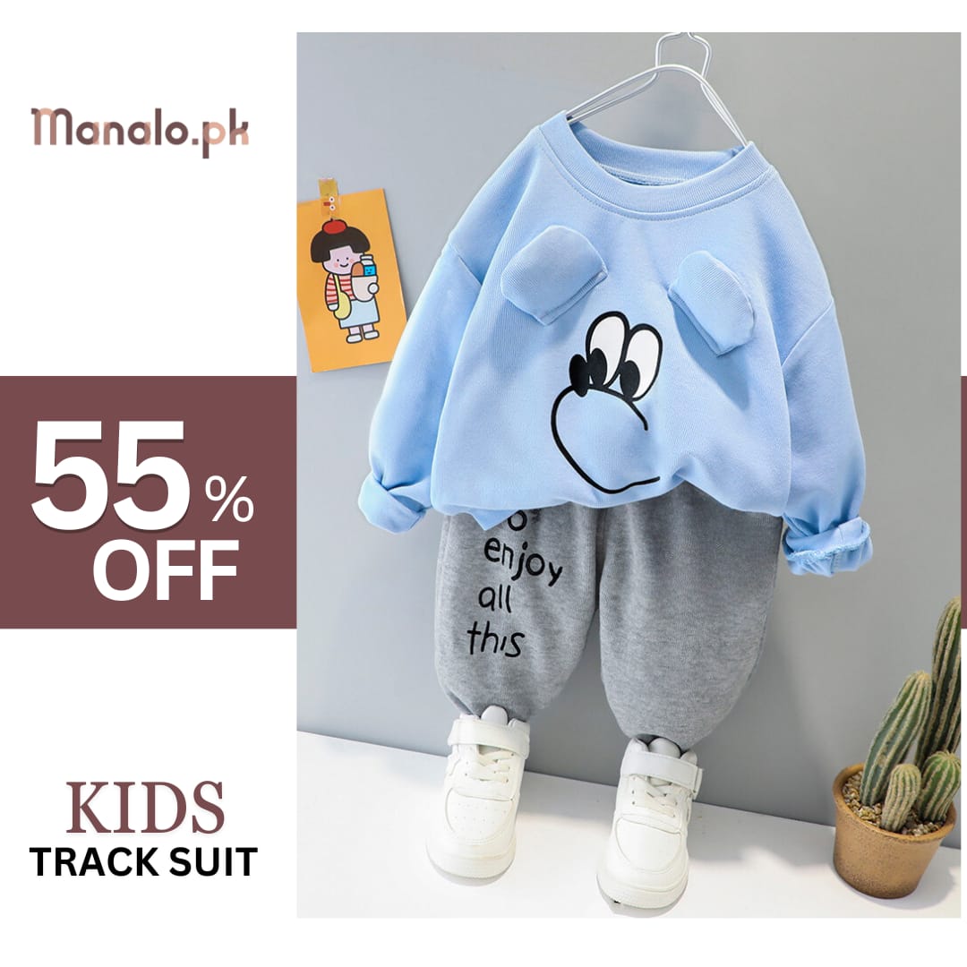 Blue Mouse Print Sweatshirt With Trouser For Kids (RX-346)