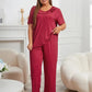 Maroon Neck Frill Style T-shirt with Plazo Trouser Suit (RX-376)