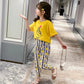 Baby Or Baba Yellow Hand Print Half Sleeves T-shirt With Pineapple Printed Pajama Suit for Kids (1 Pcs) (RX-176)