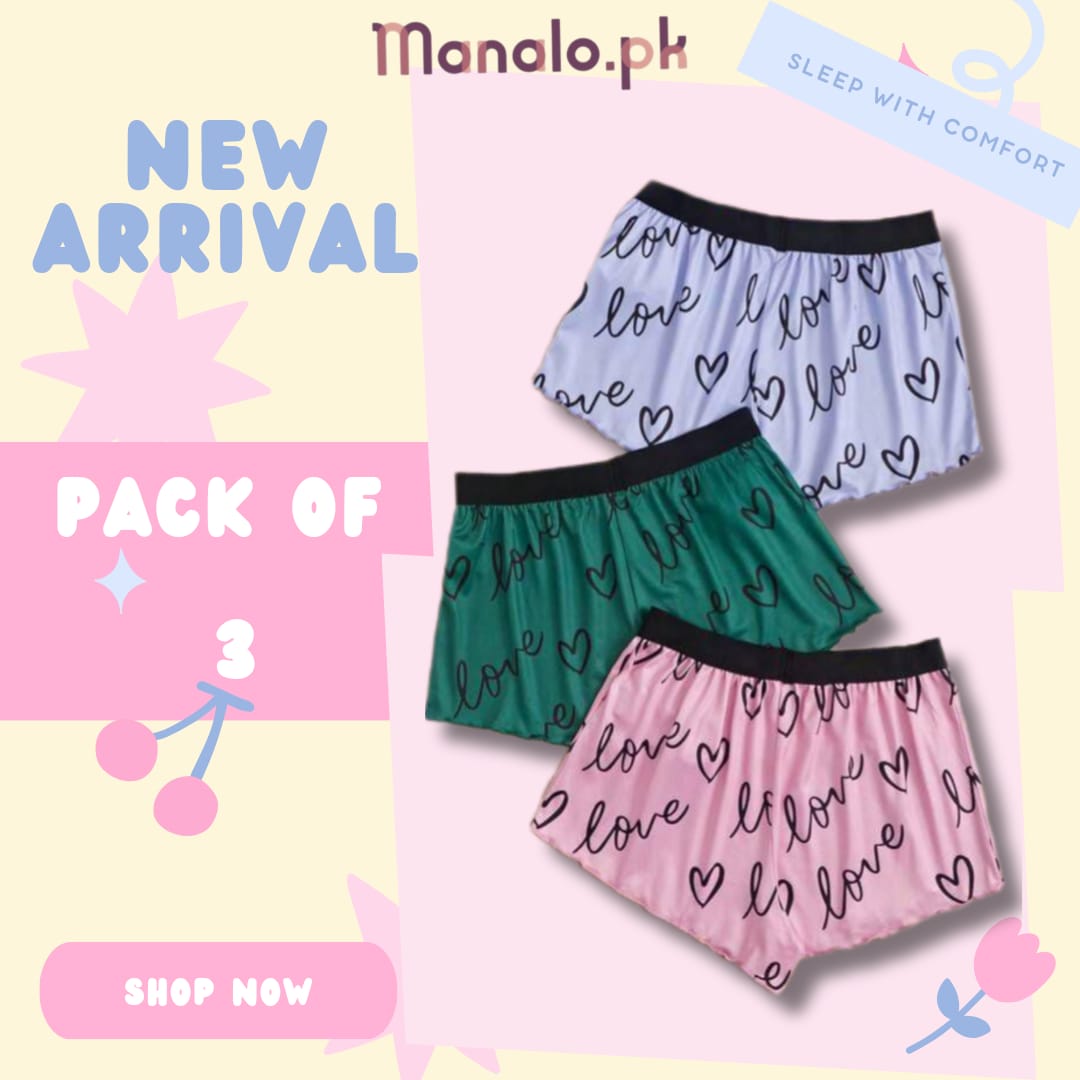 Pack Of 3 Printed Shorts For Ladies (MN-13001)