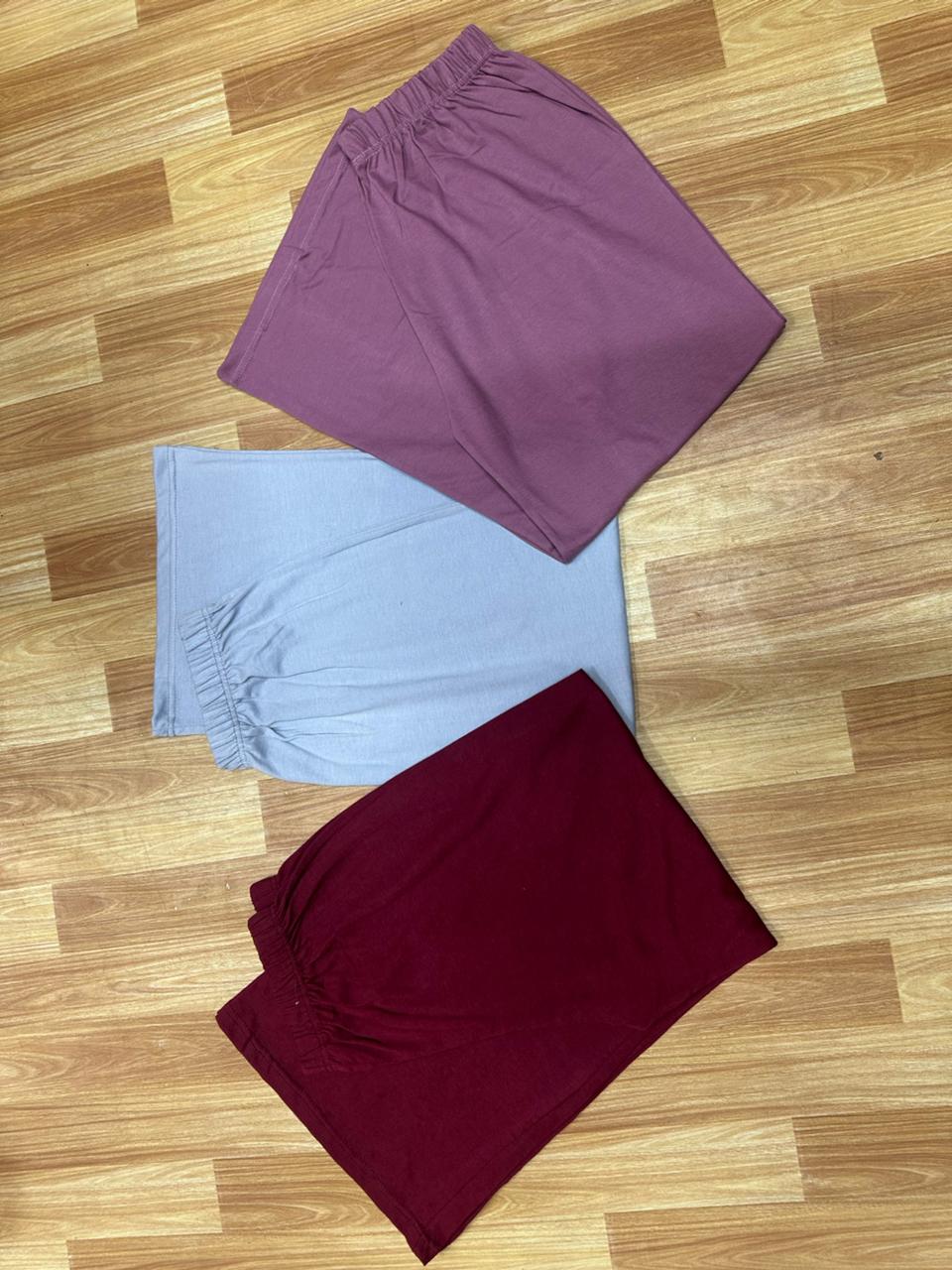 Pack Of 3 Random Colored Plazzo Pajamas For Ladies