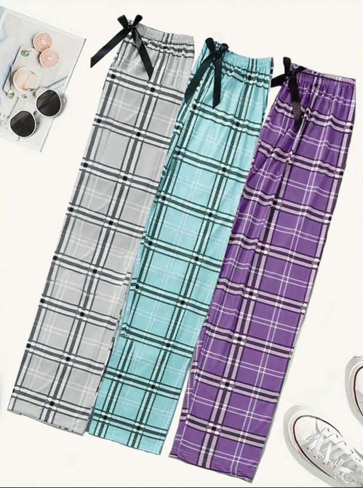 Pack of 3 Check Printed Plazo For Her