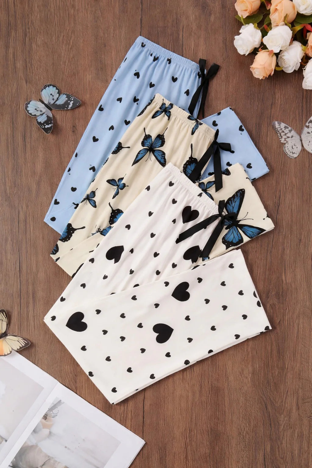 Pack of 3 Butterflies And Hearts Printed Plazo For Her