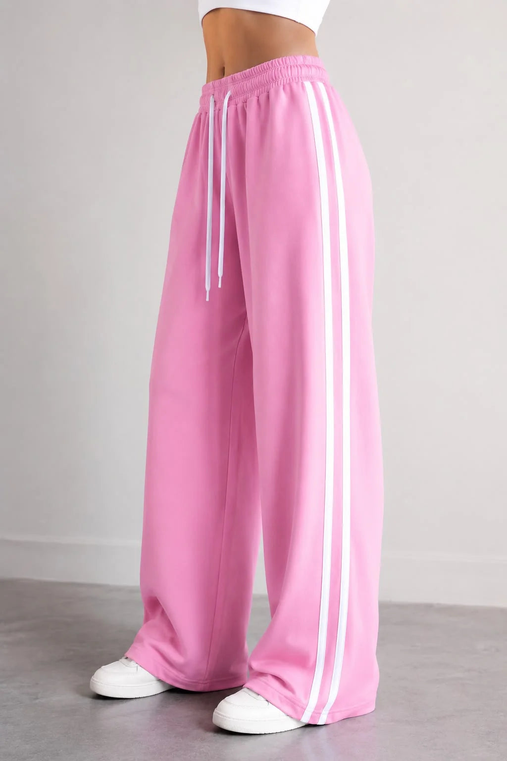Pink White Stripes Terry Baggy Trousers for her