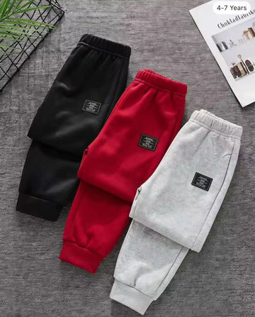 Kids Smart Fit Joggers - Pack of 3 (Black,Grey & Maroon)