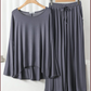 Grey Round Neck Loose Sleeves With Matching plazo night suit For Her (RX-158)