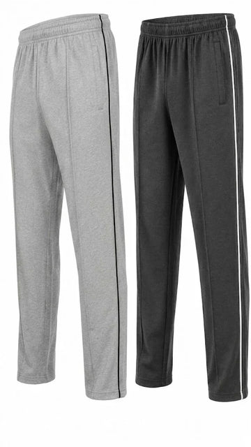 Pack of 2 Front Stitch Terry Trousers ( Grey, charcoal gray)