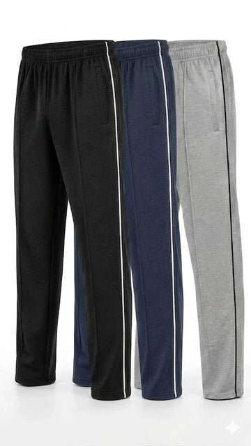 Pack of 3 Front Stitch Terry Trousers ( Black,Navy blue, Grey)