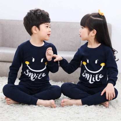 Baby or Baba Navy Blue Smile Print Kids Suits(1 Pcs) (RX-31)