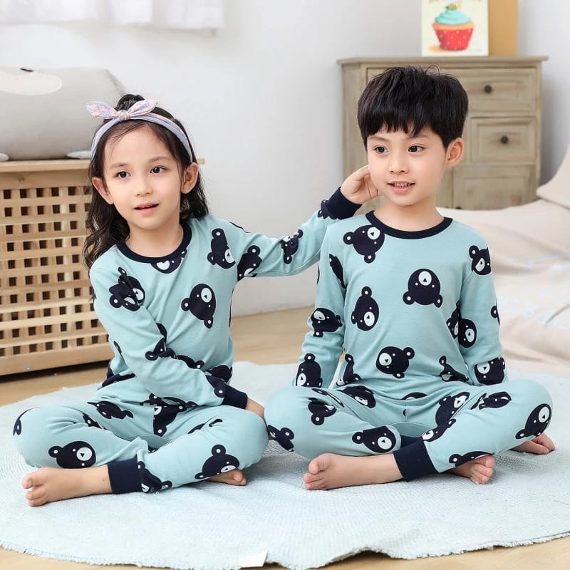 Baby or Baba Blue Bears print Kids Suits(1 Pcs) (KO-KNS-234)