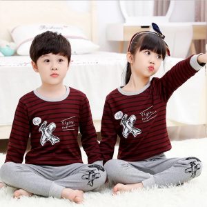 Baby or Baba Maroon and Grey Flying Performance Print Kids Suits (1 Pcs) (RX-46)